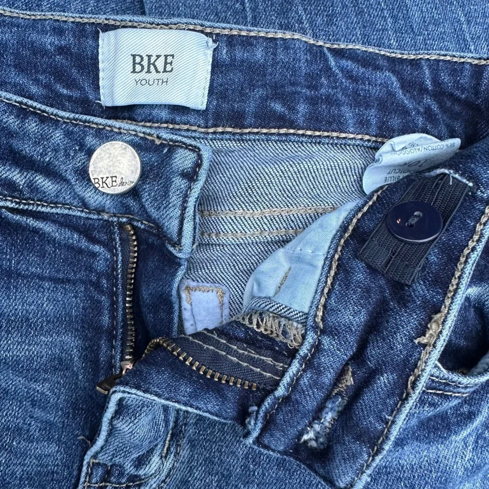 BKE Youth Girls Mini Billie Bootcut Jeans Medium Wash Size 10R Adjustable Waist